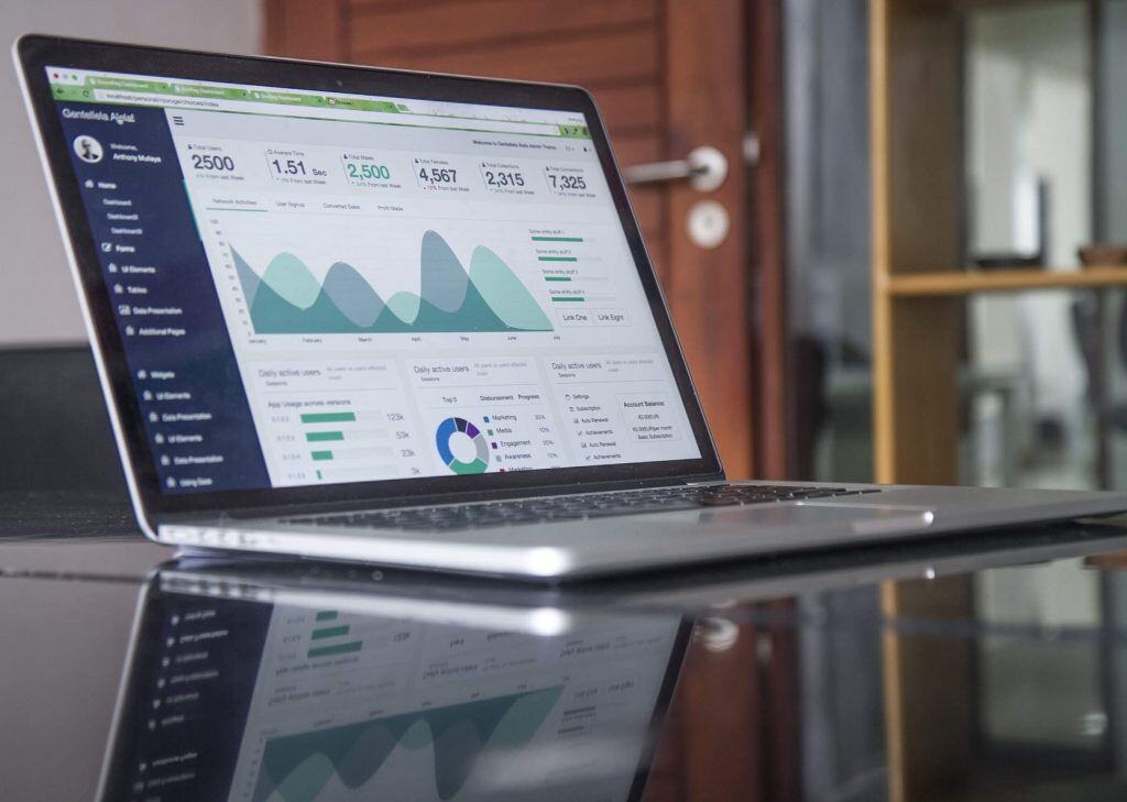 Ein Laptop mit Analysedaten - beim Videomarketing und Social Media Marketing ist Monitoring wichtig